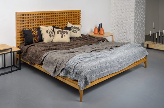 Двуспальная кровать UTOPIA от HBMart из массива дуба
