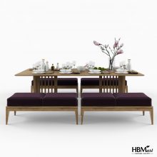 Банкетка OPIUM HIGH и стол AVTOGRAF T-2