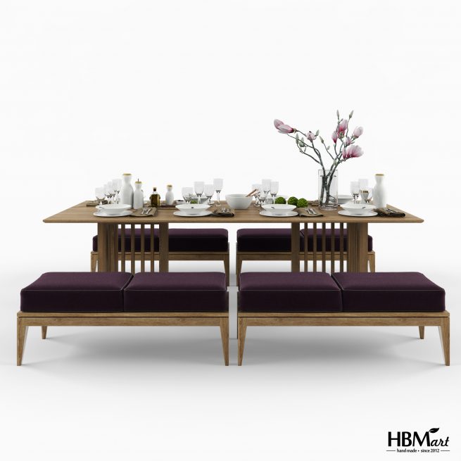 Банкетка OPIUM HIGH и стол AVTOGRAF T-2