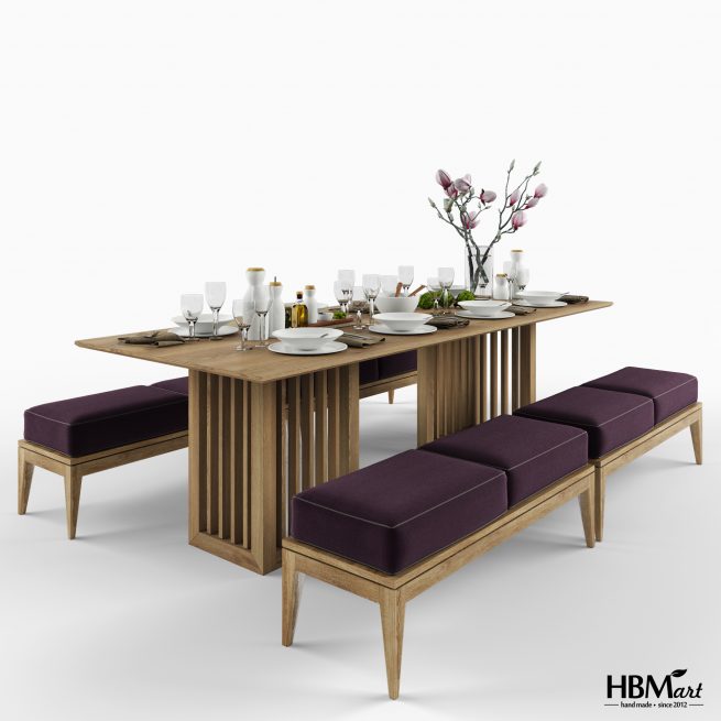 Банкетка OPIUM HIGH и стол AVTOGRAF T-2