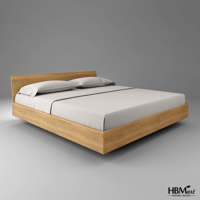 Двоспальне ліжко MINIMAL з масиву дуба. Виготовляємо на замовлення за Вашими розмірами